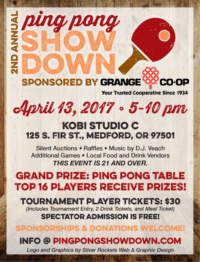 Ping Pong Showdown, quarter sheet flyers, April 2017