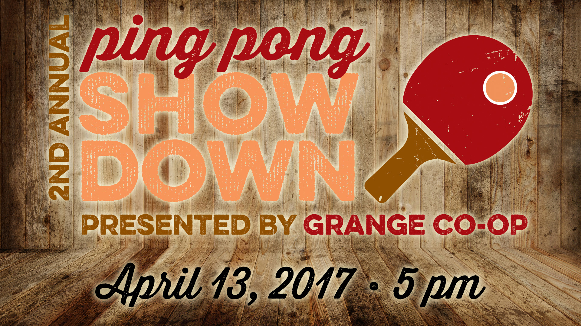 Ping Pong Showdown, Facebook event graphic design, March 2017